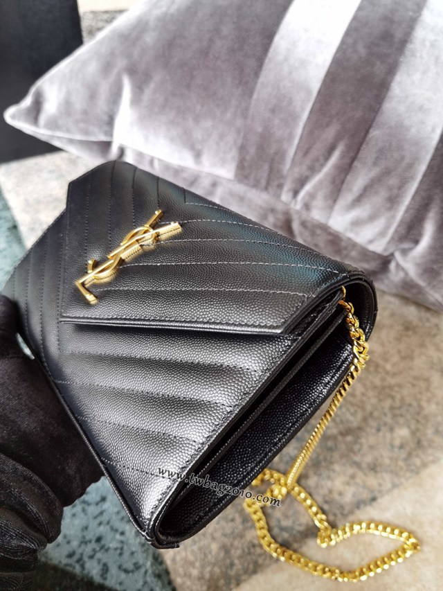 YSL专柜款女包 聖羅蘭經典款MONOGRAM魚子醬原廠皮信封包 YSL肩背斜挎包 377828  jjh1048